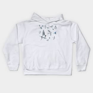 A flock of swallows Kids Hoodie